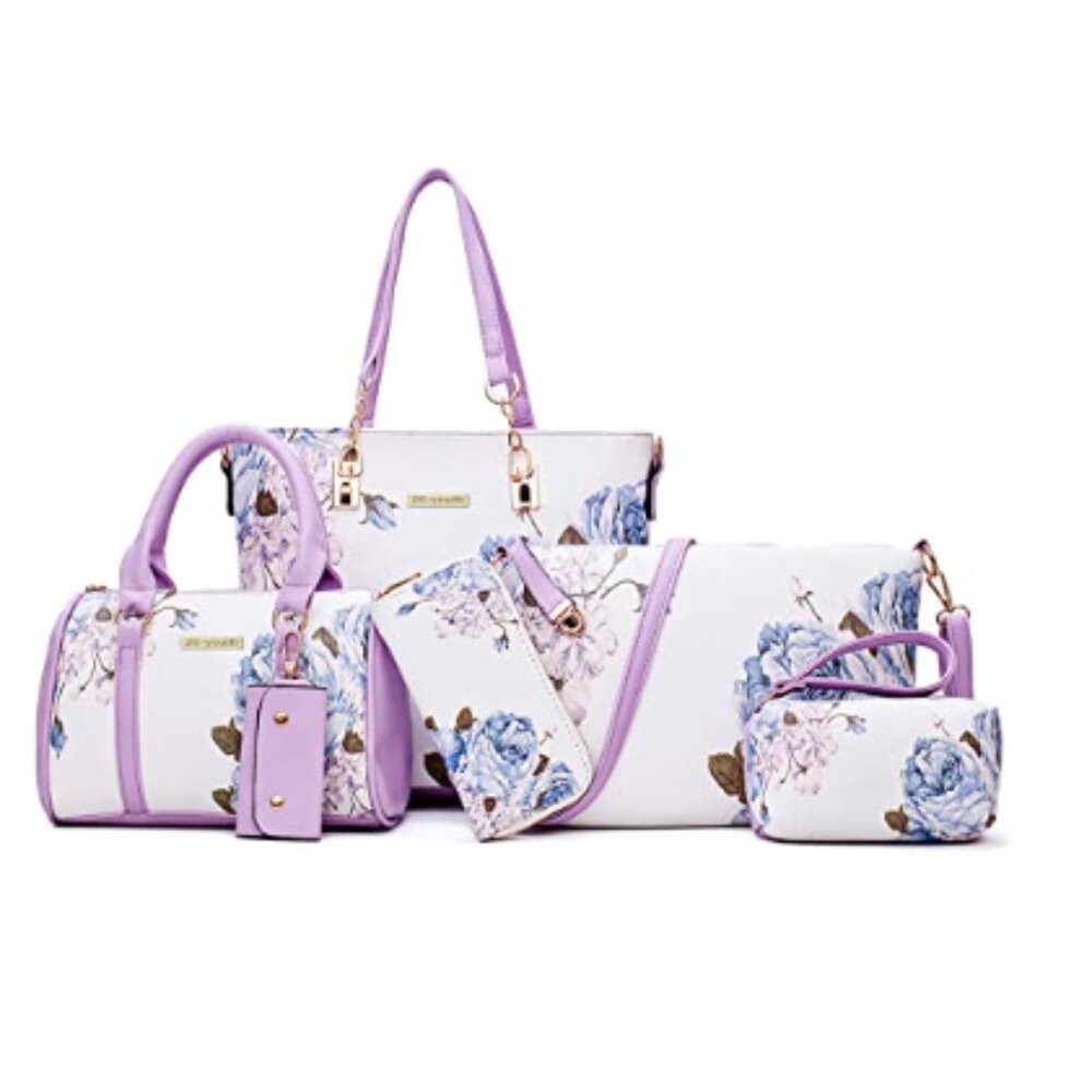 6pcs Floral Piece Purse Set – Stylish & Functional